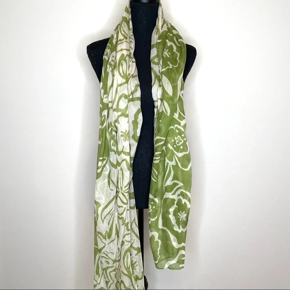 🔥 Pashmina Style Wrap Scarf Green Cream